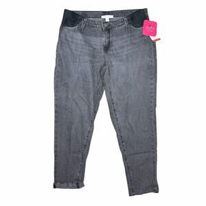 NWT Isabel Maternity by Ingrid & Isabel Boyfriend Maternity Jeans Black Size 2
